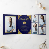 看護学校卒業7枚の写真卒業発表 三つ折り招待状 (内部)