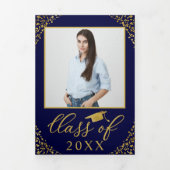 看護学校卒業7枚の写真卒業発表 三つ折り招待状 (カバー)