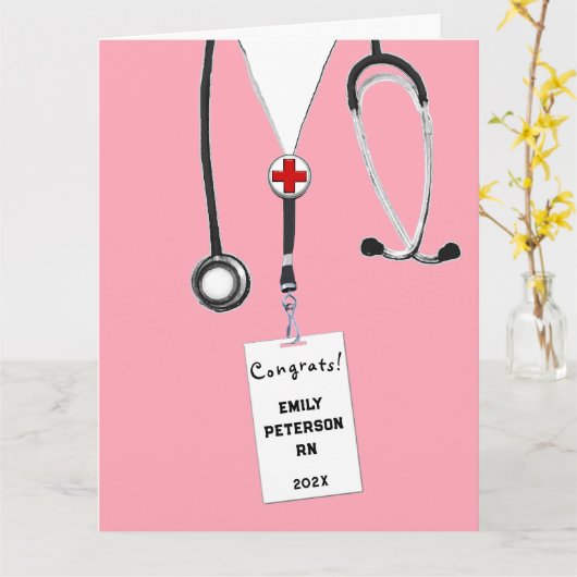 看護学校卒業 カード (黄色い花)