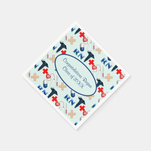 看護学校卒業 スタンダードカクテルナプキン (角)