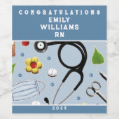 看護学校卒業 ワインラベル (シングルラベル)