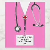 看護学校卒業 ワインラベル (シングルラベル)