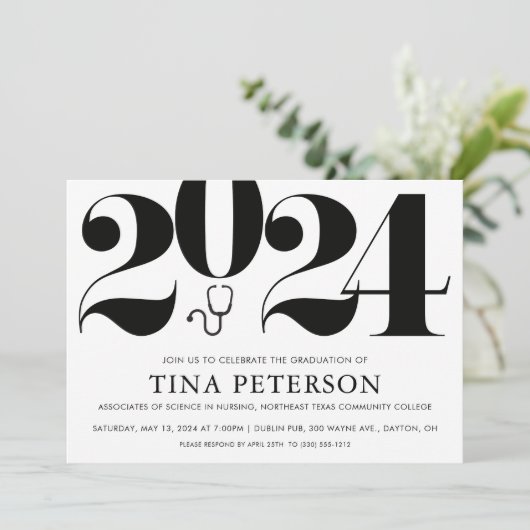 看護学校卒業 招待状 (スタンド正面)