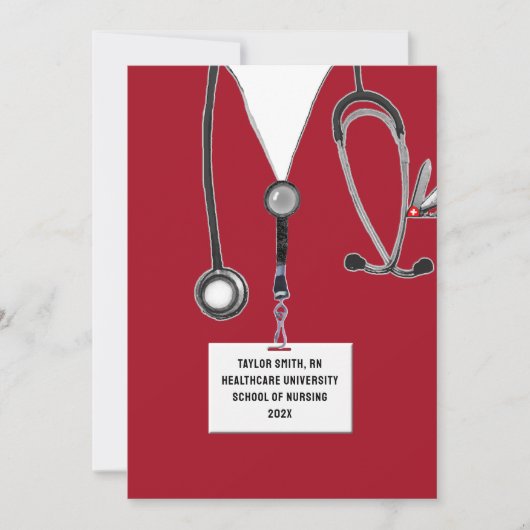 看護学校卒業 招待状 (正面)