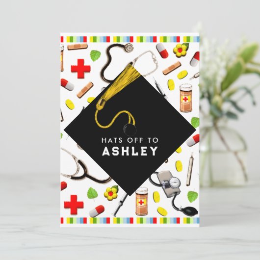 看護学校卒業 招待状 (スタンド正面)