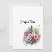 看護学校卒業 春のワイルドフラワー 花柄 招待状 (裏面)