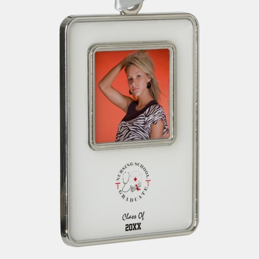 看護学校大学院ギア シルバープレートフレームオーナメント (右)