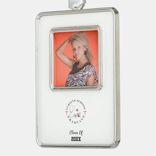 看護学校大学院ギア シルバープレートフレームオーナメント (左)