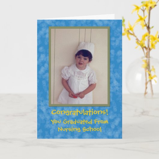 看護学校祝賀状 カード (黄色い花)