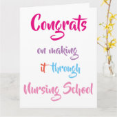 看護学校経由のおめでとう カード (黄色い花)