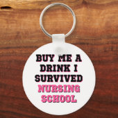 看護学校買で一杯 キーホルダー (正面)