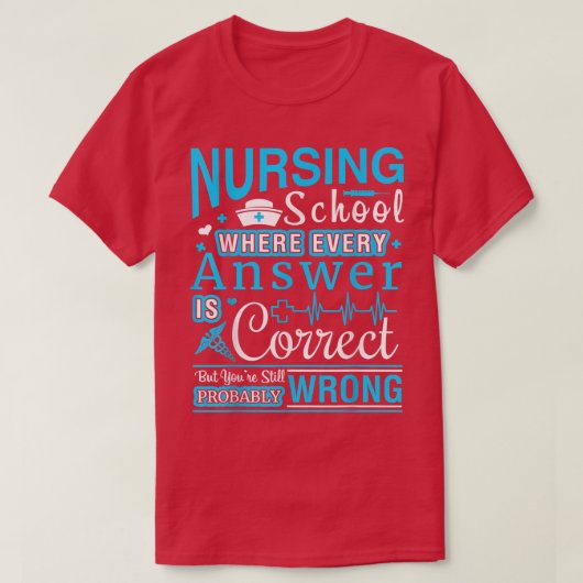看護学校，おもしろいナースシャツギフト， RN Tシャツ (デザイン正面)