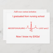 看護学校EKG卒業カード 招待状 (正面/裏面)