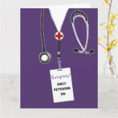 看護学校RNナース卒業カード カード (黄色い花)