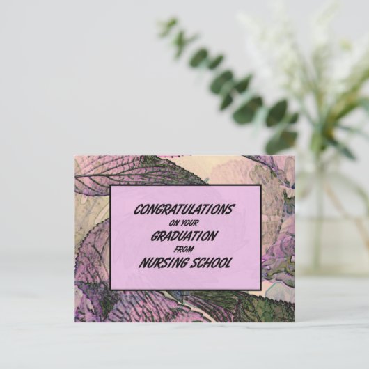 看護学業課程修了おめでとうございます ポストカード (スタンド正面)