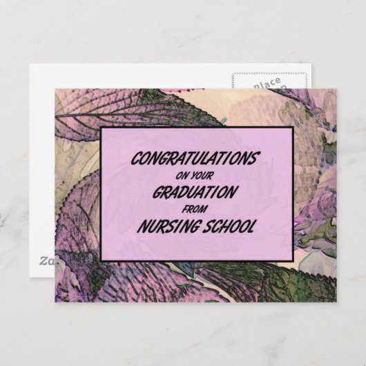 看護学業課程修了おめでとうございます ポストカード (正面/裏面)