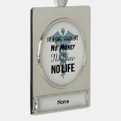 看護学生のおもしろいなナースの引用文 シルバープレートバナーオーナメント (右)