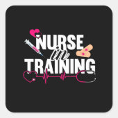 看護学生のナース スクエアシール (正面)