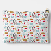 看護学生の医師のアイコン針の丸薬 アクセサリーポーチ (裏面)