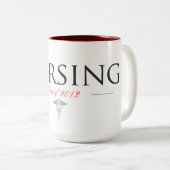 看護学生の卒業のマグ ツートーンマグカップ (正面右)