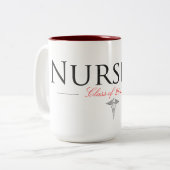 看護学生の卒業のマグ ツートーンマグカップ (正面左)