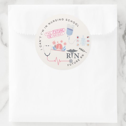 看護学生の友人への贈り物 ラウンドシール (バッグ)