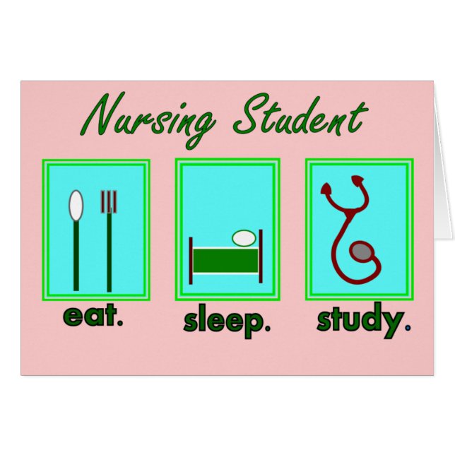 看護学生は睡眠の勉強を食べます (正面横)