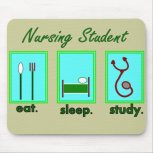 看護学生は睡眠の勉強を食べます マウスパッド