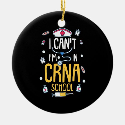 看護学生はCRNA学校にいる セラミックオーナメント (正面)