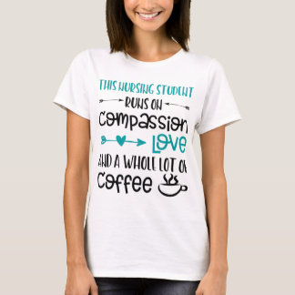 看護学生ギフト 愛 コーヒー好き 学校 Tシャツ