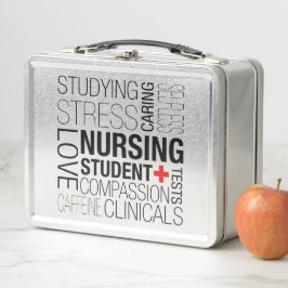 看護学生文字 メタルランチボックス