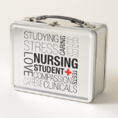 看護学生文字 メタルランチボックス (正面)