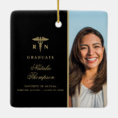 看護学生登録ナース卒業カスタム セラミックオーナメント (裏面)