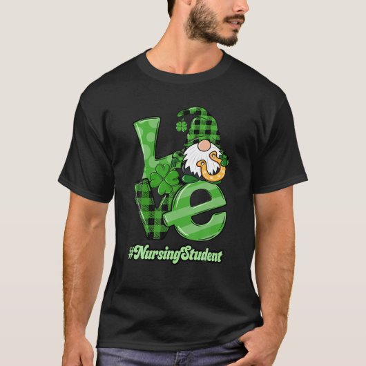 看護学生聖パトリックの日デザイン Tシャツ (正面)