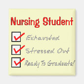 看護学生「チェックマーク」 Tシャツとギフト マグネット (正面)