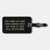 看護学生 – 金ゴールドと黒 ラゲッジタグ (裏面横)