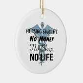 看護学生Noお金No睡眠Noライフ セラミックオーナメント (右)