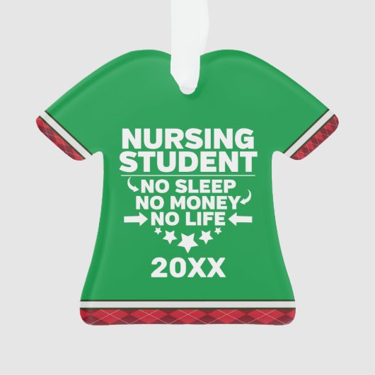 看護学生No sleep Money パーソナライズされた Life オーナメント (正面)