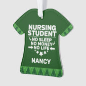 看護学生No sleep Money パーソナライズされた Life オーナメント (正面)