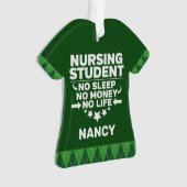 看護学生No sleep Money パーソナライズされた Life オーナメント (正面)