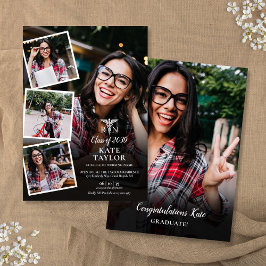 看護学部卒業パーティーの写真コラージュ 招待状