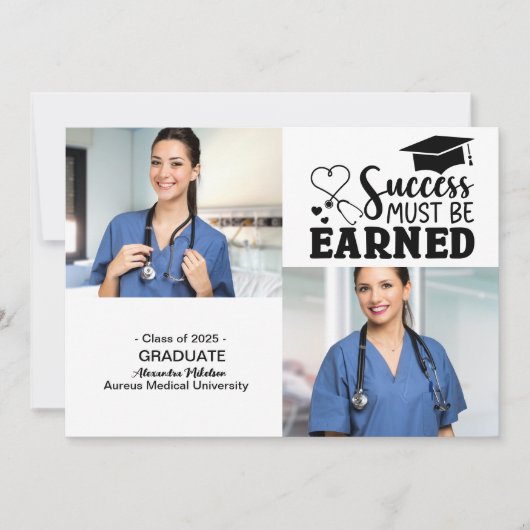 看護学部卒業生2名 案内状 (正面)