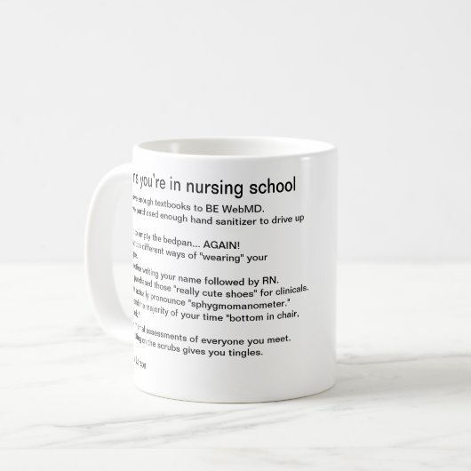 看護専門学校のあなたは10のシンボルや象徴 コーヒーマグカップ (正面左)