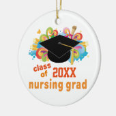 看護専門学校の卒業のパーソナライズなオーナメント セラミックオーナメント (左)