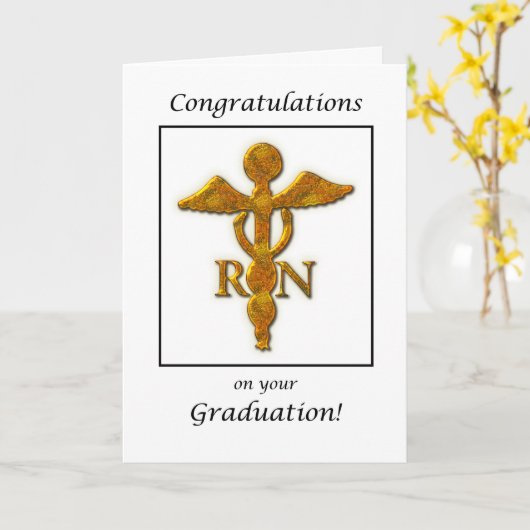 看護専門学校の卒業の卒業のアンティークの金ゴールド カード (黄色い花)