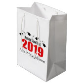 看護専門学校の2019年の卒業のギフトバッグ(赤い帽子) ミディアムペーパーバッグ (裏面アングル)