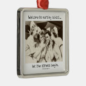 看護専門学校への歓迎-ストレスが始まるようにして下さい メタルオーナメント (右)