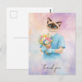 看護師から花を贈る感謝のカード 看護師同士で「ありがとう」を伝える ポストカード (正面/裏面)