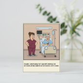 看護師が患者のウイスキーを飲む現場を目撃する ポストカード (スタンド正面)