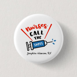看護師が指揮を執る　名前を入れて 缶バッジ